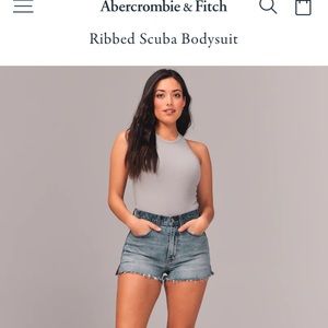 Gray Ribbed scuba bodysuit size small